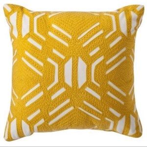 Yellow Patterned Decorative Throw Pillow